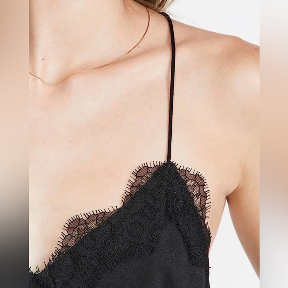 Cami NYC Estella Racerback Black Lace Trim Jumpsuit - Picture 4 of 15